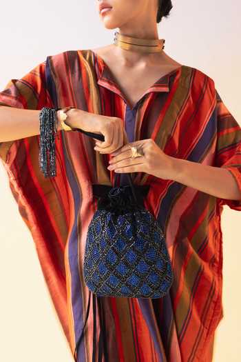 Buy Aamli Blue Embroidery Geetika Silk Velvet Potli Online at Aza Fashions Buy_Aamli_Blue Embroidery Geetika Silk Velvet Potli _Online_at_Aza_Fashions