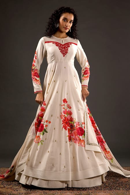 Rohit Bal Chanderi Silk Printed Anarkali Set 