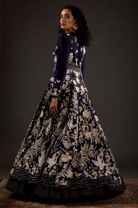 Rohit Bal Chanderi Silk Embroidered Anarkali Set 