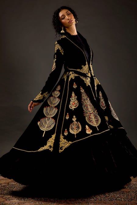 Rohit Bal Silk Velvet Embroidered Jacket 