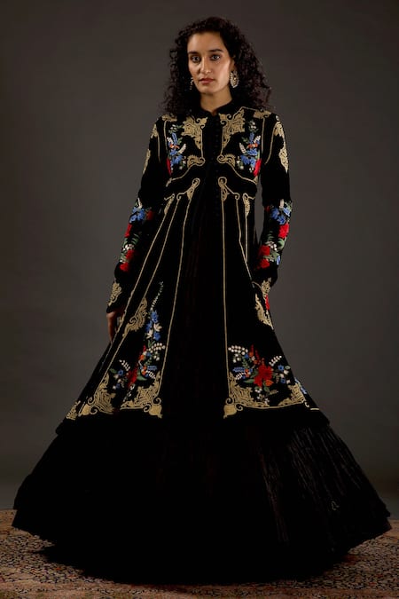 Rohit Bal Silk Velvet Embroidered Jacket 