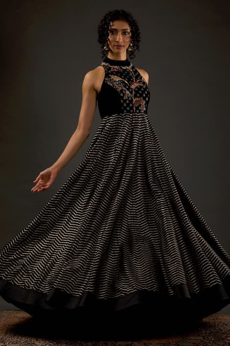 Wholesale Women Grey Brocade Jacquard Sleeveless Anarkali Dress – Tradyl