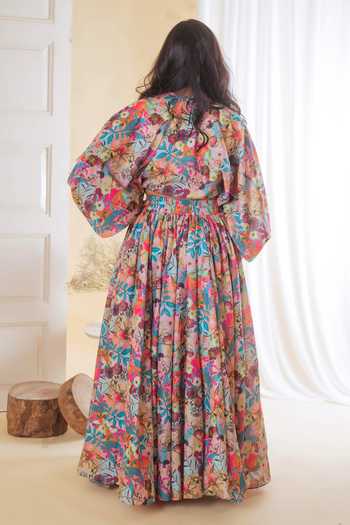 Lil Angels Floral Print Lehenga & Blouse Set