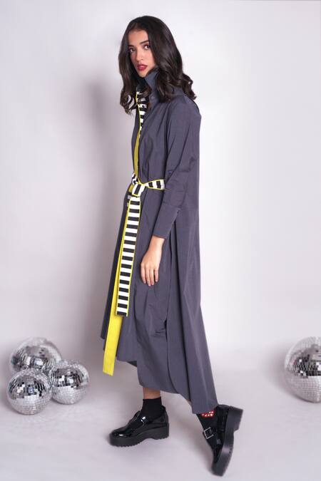 Buy Chillosophy Grey Chambray Plain Shirt Collar Jeniffer Midi Dress Online at Aza Fashions Buy_Chillosophy_Grey Chambray Plain Shirt Collar Jeniffer Midi Dress _Online_at_Aza_Fashions