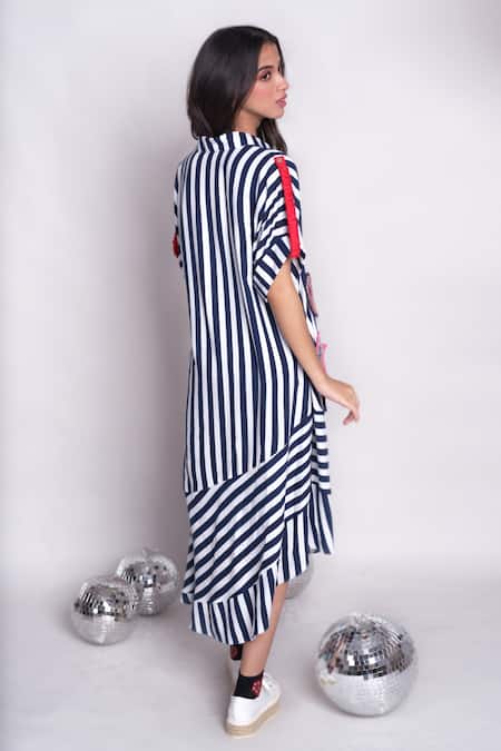 Chillosophy Rihanna Stripe Pattern Kaftan Tunic 