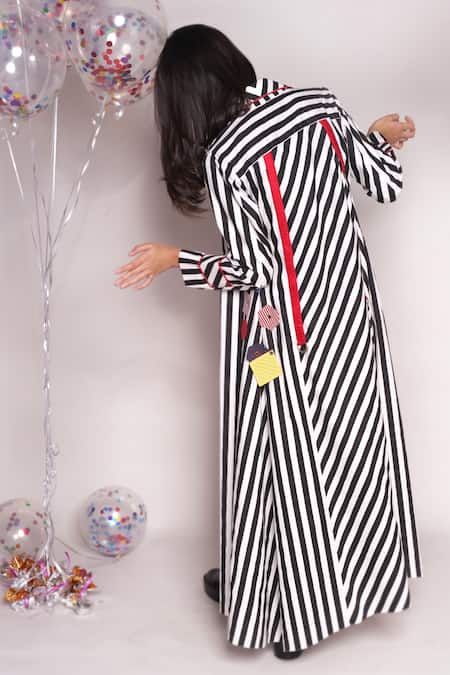 Chillosophy Carico Stripe Pattern Shirt Dress 