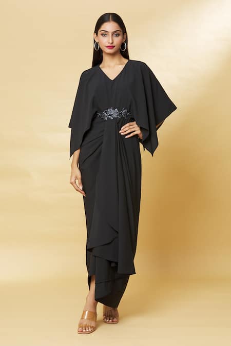 Aakaar Waist Embroidered Draped Gown 