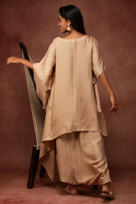 Ranng Label Striped Kurta & Dhoti Pant Set 