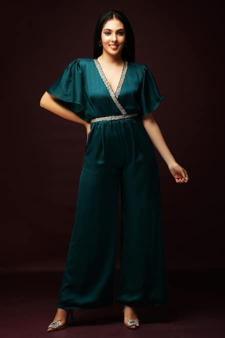 Ranng Label Neckline Embroidered Jumpsuit 