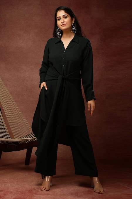 Ranng Label Spread Collar Tunic & Pant Set 