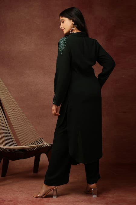 Ranng Label Spread Collar Tunic & Pant Set 