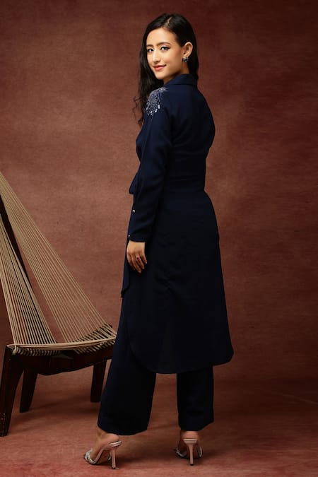 Ranng Label Spread Collar Tunic & Pant Set 