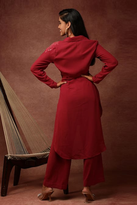 Ranng Label Spread Collar Tunic & Pant Set 