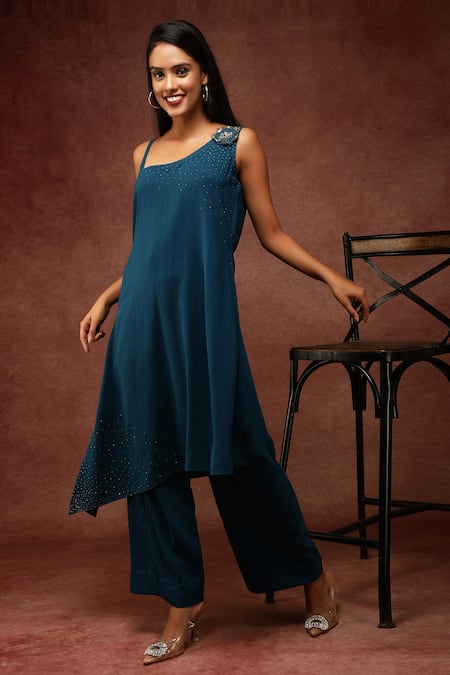 Ranng Label One Shoulder Kurta & Pant Set 