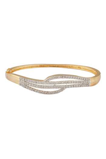 Samyukta Singhania_Gold Plated American Diamond Cutwork Embellished Bracelet_at_Aza_Fashions