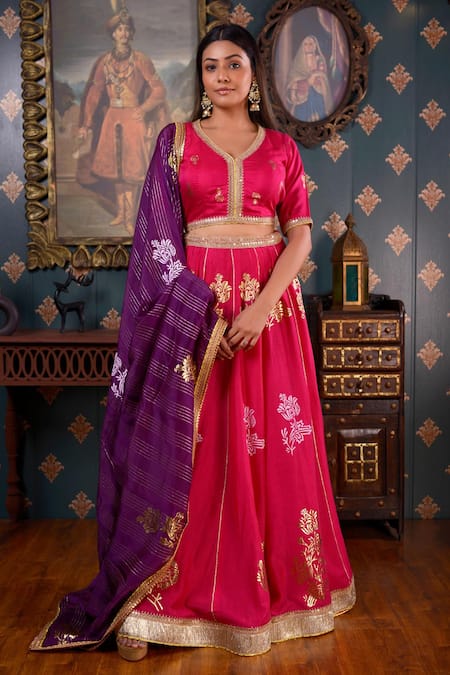 Abbaran Cotton Silk Lehenga Set 