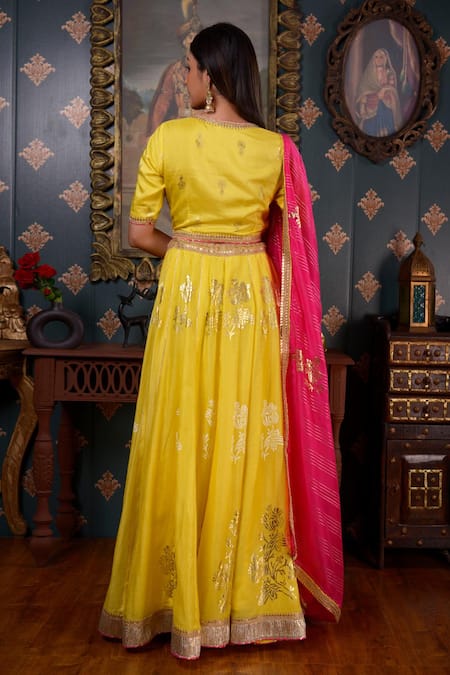 Abbaran Cotton Silk Lehenga Set 