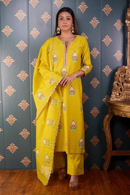 Abbaran Block Print Kurta Pant Set