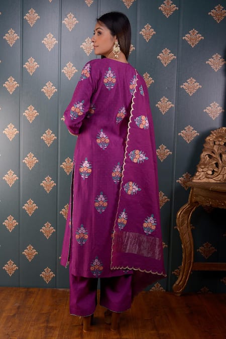 Abbaran Block Print Kurta Pant Set