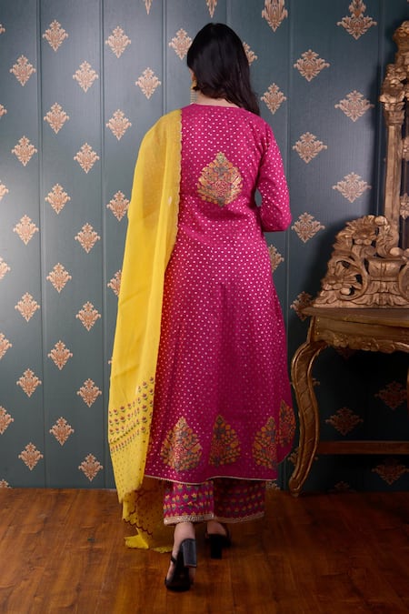 Abbaran Banarasi Chanderi Anarkali Set