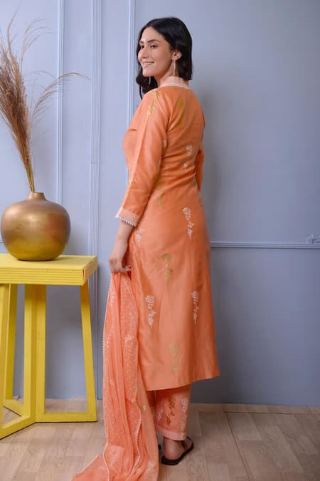 Abbaran Chanderi Kurta Palazzo Set 