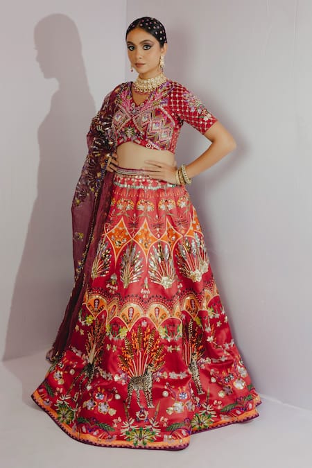 Payal & Zinal Cheetah Print Bridal Lehenga Set 