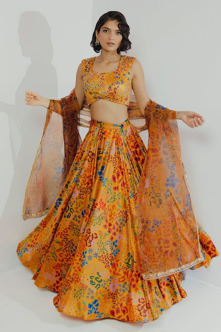 Payal & Zinal Abstract Print Skirt Set 