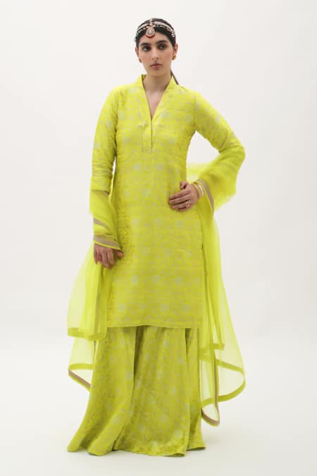 Sobariko Floral Brocade Kurta Sharara Set 