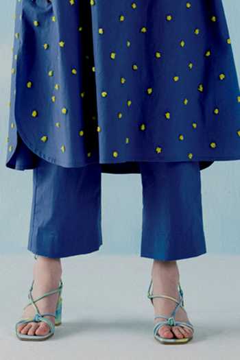 Ilk_Blue Plain Straight Fit Pant _Online_at_Aza_Fashions