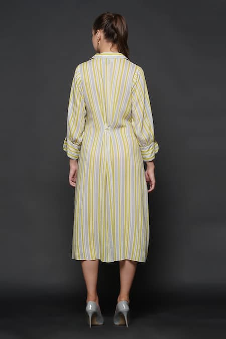 Angry Owl Stripe Print Dress 