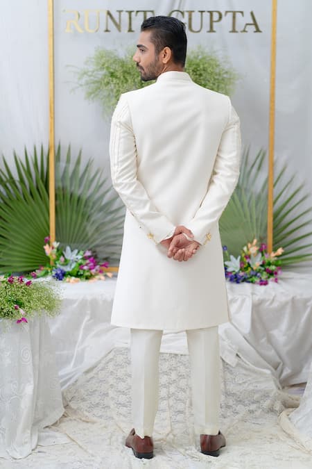 Runit Gupta Amir Chanderi Silk Sherwani Set 