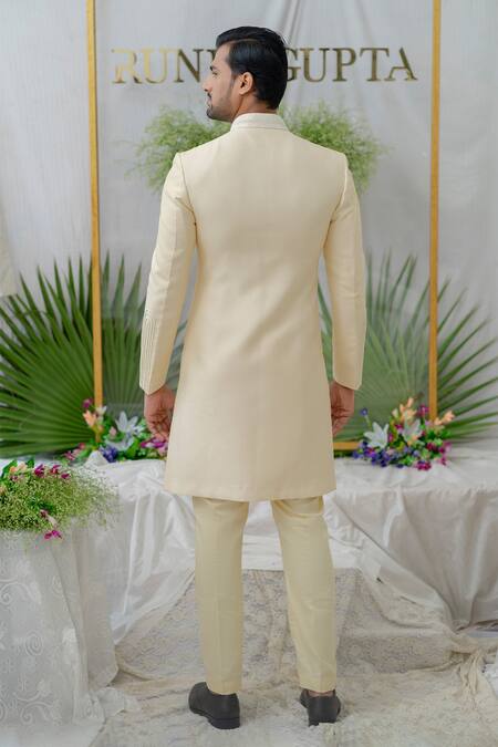 Runit Gupta Kian Chanderi Silk Sherwani Set 