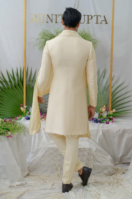 Shop_Runit Gupta_Cream Cutdana Kian Embroidered Stole _at_Aza_Fashions