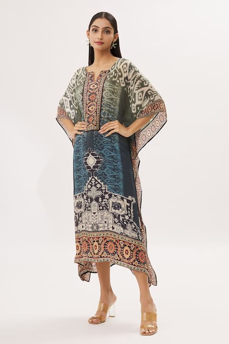 Peenacolada Celtic Print Embellished Kaftan 