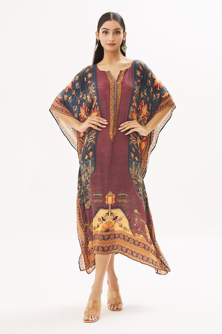 Peenacolada Celtic Print Embellished Kaftan 