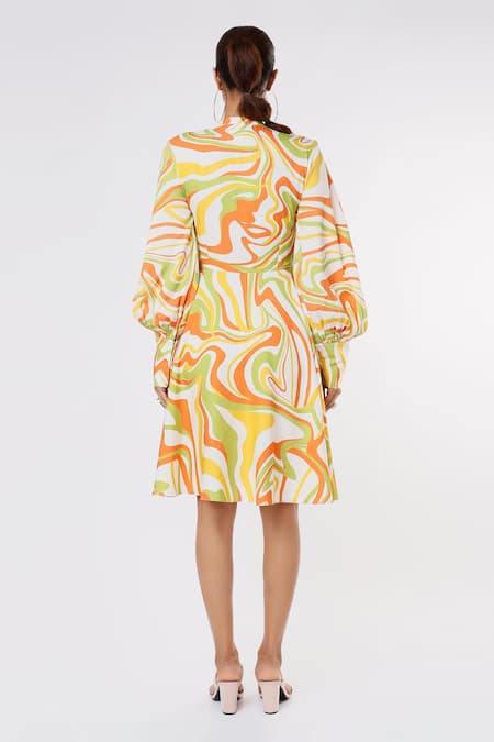 Leela By A Printed Flounce Dress 