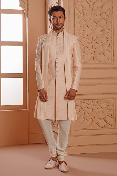 Vanshik Floral Embroidered Sherwani Set 