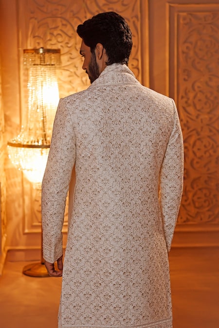 Vanshik Floral Embroidered Sherwani Set 