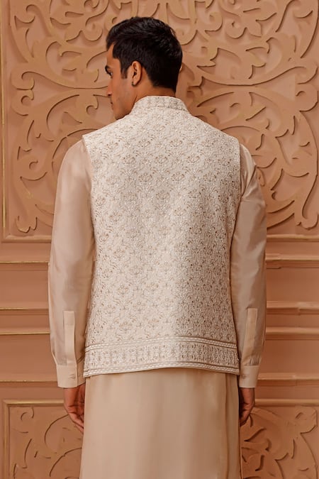 Vanshik Embroidered Bundi & Draped Kurta Set 
