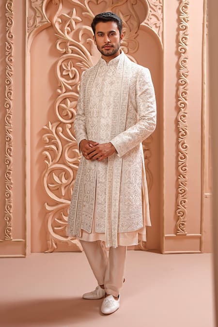 Vanshik Floral Embroidered Sherwani Set 