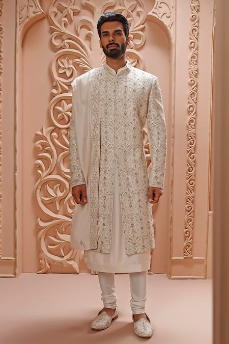 Vanshik Floral Embroidered Sherwani Set 
