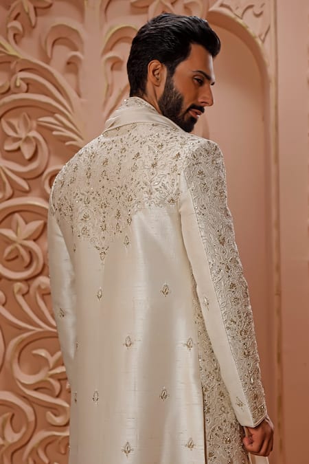 Vanshik Floral Embroidered Sherwani Set 