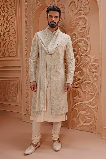 Vanshik Floral Embroidered Sherwani Set 