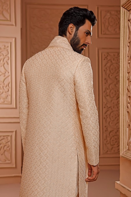 Vanshik Floral Embroidered Sherwani Set 