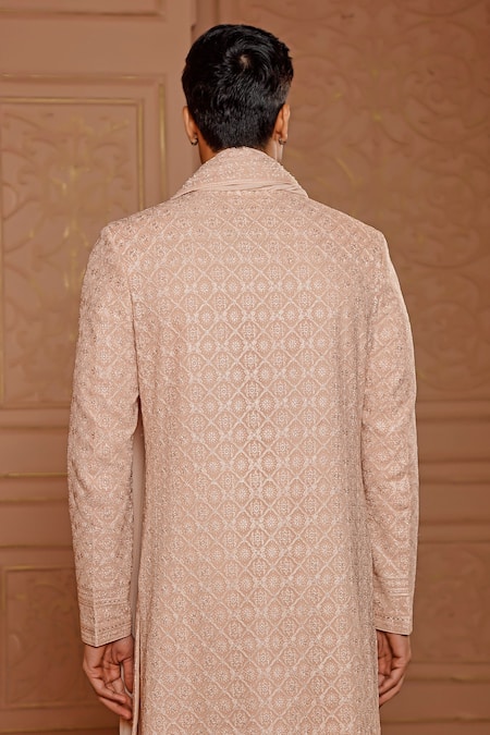Vanshik Floral Embroidered Sherwani Set 