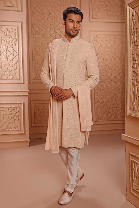 Vanshik Floral Embroidered Sherwani Set 