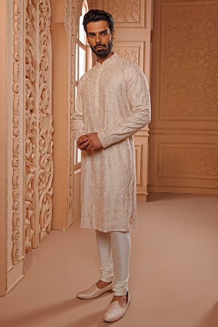 Vanshik Chanderi Embroidered Kurta Set 