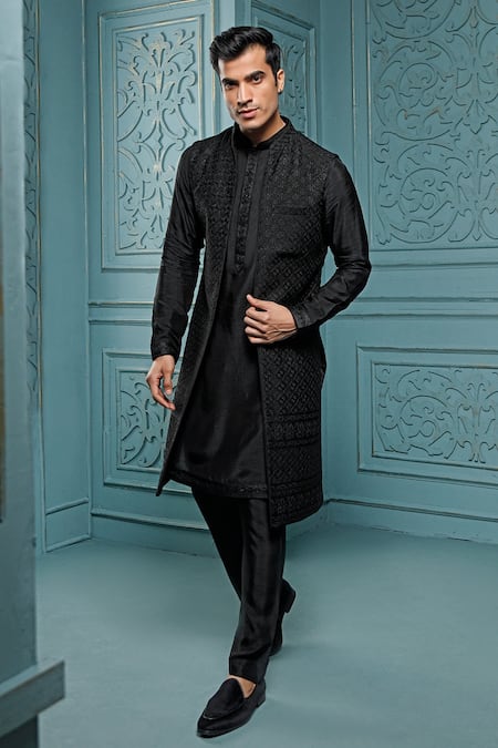 Vanshik Silk Embroidered Bundi & Kurta Set 