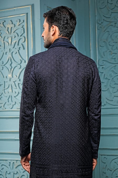 Vanshik Floral Embroidered Sherwani Set 