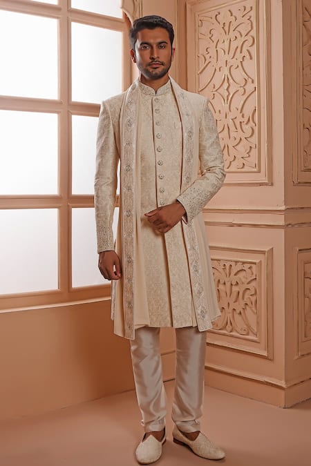 Vanshik Floral Embroidered Sherwani Set 